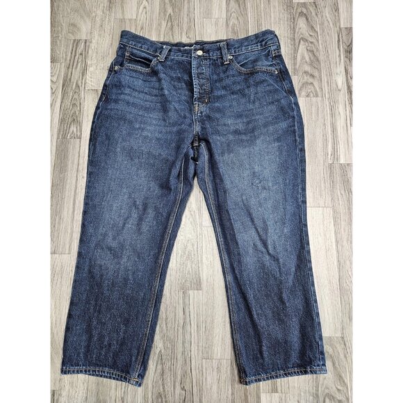 (3/$35) Old Navy Jeans Womens 14 Slouchy Straight Button Fly High Rise Denim - Picture 1 of 11